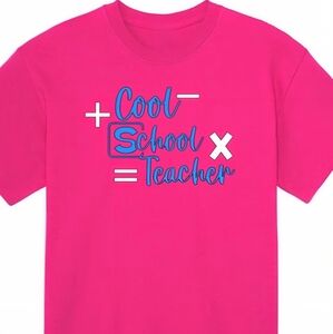 Vibrant Pink Kids 'Cool School Teacher' T-Shirt
